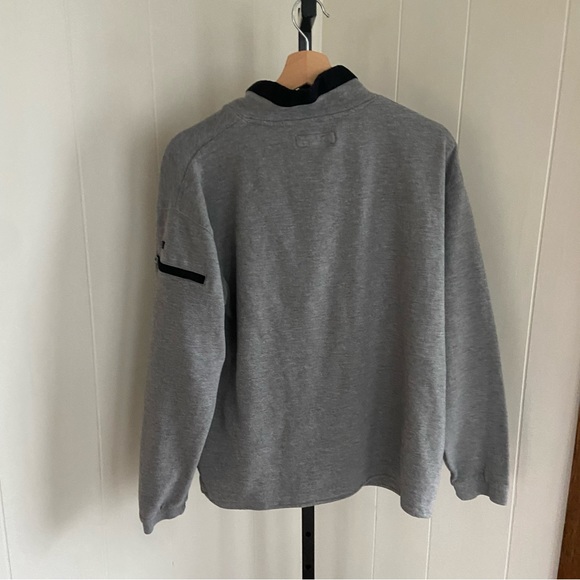 Carbon2Cobalt Gray Ottoman Rib Knit 1/4 Zip Accelerated Sweatshirt Men Med - Picture 3 of 7